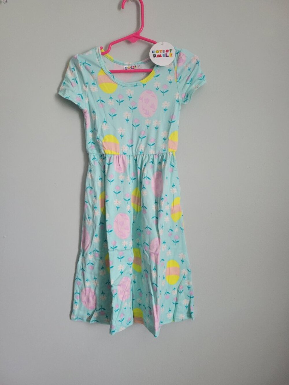 Dot Dot Smile Dress Baby Girl's 2T Toddler Blue Floral & Egg Maxi Twirl NWT
